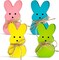 4 Pack Easter Day Bunny Peeps Table Decorations - 4.6x2.4 Inches Cute Wooden Rabbit Tiered Tray & Tabletop Centerpieces, Rustic Farmhouse Sign Basket Gifts Decor